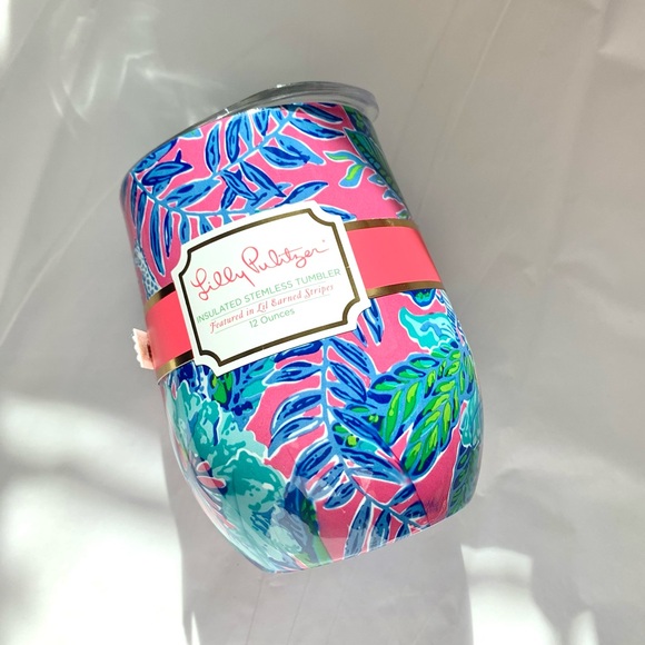 Lilly Pulitzer Other - NEW Lilly Pulitzer Insulated Stemless Tumbler Pink Isle Lil Earned Stripes